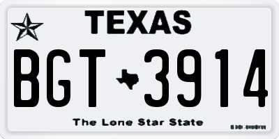TX license plate BGT3914