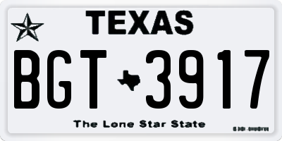 TX license plate BGT3917