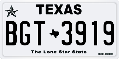 TX license plate BGT3919