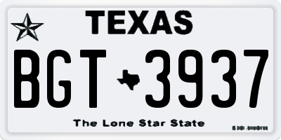 TX license plate BGT3937
