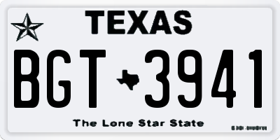 TX license plate BGT3941