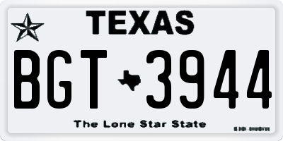 TX license plate BGT3944