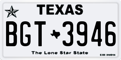 TX license plate BGT3946
