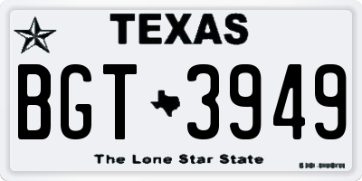TX license plate BGT3949