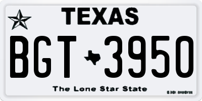 TX license plate BGT3950