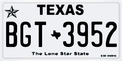 TX license plate BGT3952