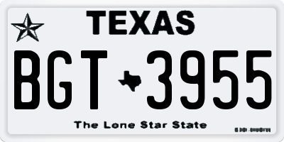 TX license plate BGT3955