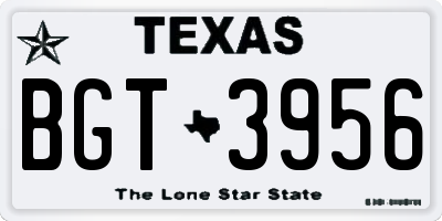 TX license plate BGT3956