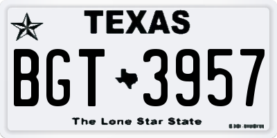 TX license plate BGT3957