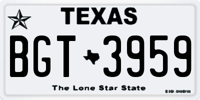 TX license plate BGT3959