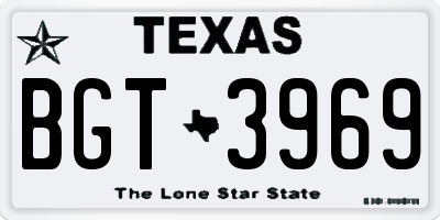 TX license plate BGT3969