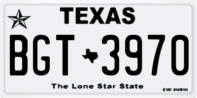 TX license plate BGT3970