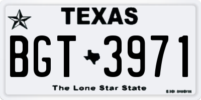 TX license plate BGT3971