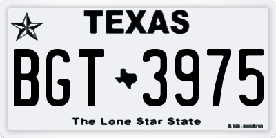 TX license plate BGT3975