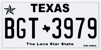 TX license plate BGT3979