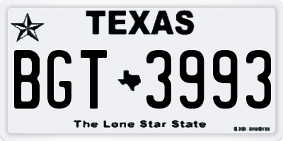 TX license plate BGT3993