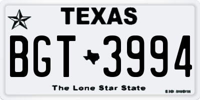 TX license plate BGT3994