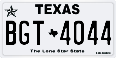 TX license plate BGT4044