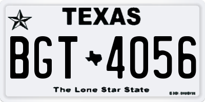 TX license plate BGT4056