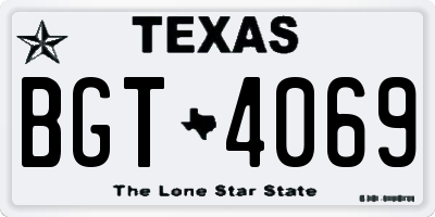 TX license plate BGT4069