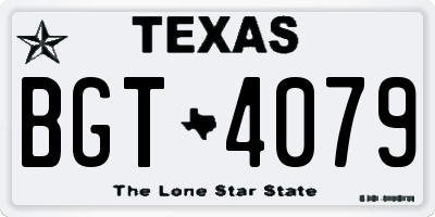 TX license plate BGT4079