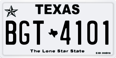 TX license plate BGT4101