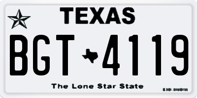 TX license plate BGT4119