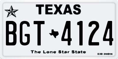 TX license plate BGT4124