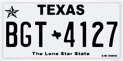 TX license plate BGT4127