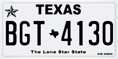 TX license plate BGT4130