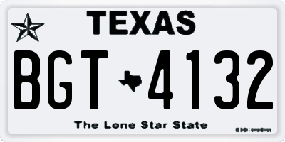 TX license plate BGT4132