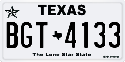 TX license plate BGT4133