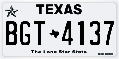 TX license plate BGT4137