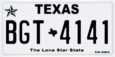 TX license plate BGT4141