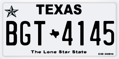 TX license plate BGT4145