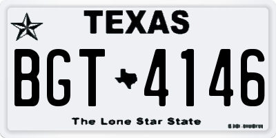 TX license plate BGT4146