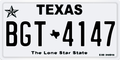 TX license plate BGT4147