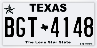TX license plate BGT4148