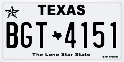 TX license plate BGT4151
