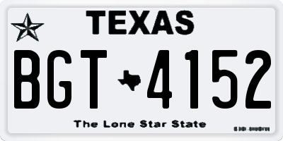 TX license plate BGT4152