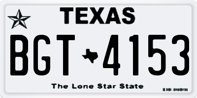 TX license plate BGT4153
