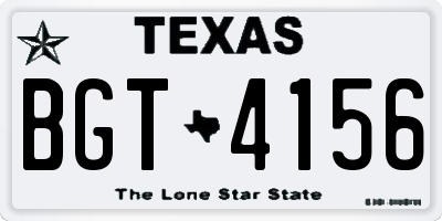 TX license plate BGT4156