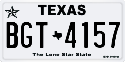 TX license plate BGT4157