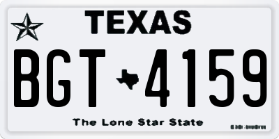 TX license plate BGT4159