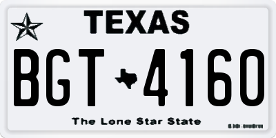 TX license plate BGT4160