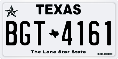 TX license plate BGT4161