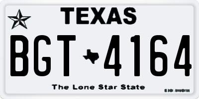 TX license plate BGT4164