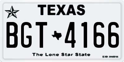 TX license plate BGT4166