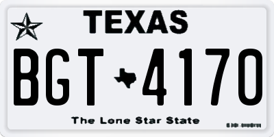 TX license plate BGT4170