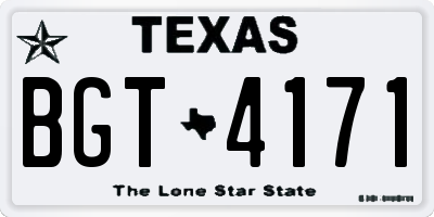 TX license plate BGT4171